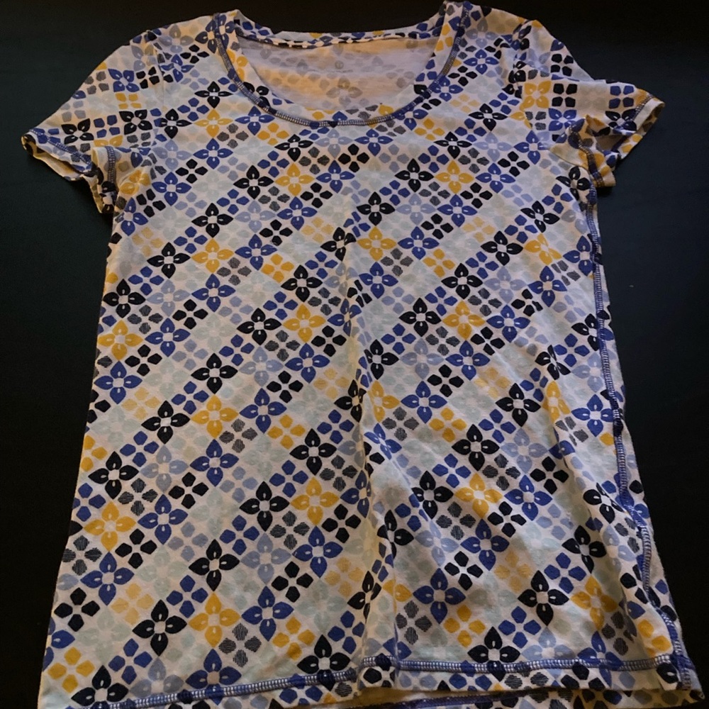 Blue/Yellow patterned top